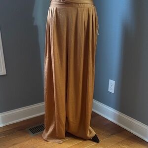 Wide Leg Tan Pants